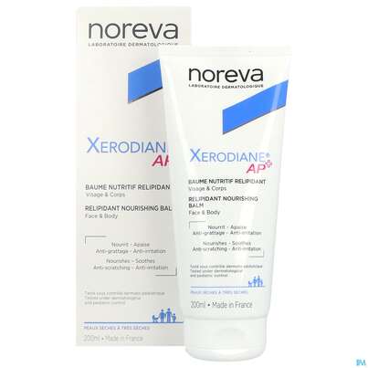 Sie sehen eine Packung Noreva Xerodiane Ap+ Balsam Tube 200ml, Produktbild: 03 Noreva Xerodiane Ap+ Balsam Tube 200ml, A-Nr.: 4606811 - 03