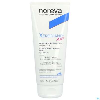 Sie sehen eine Packung Noreva Xerodiane Ap+ Balsam Tube 200ml, Produktbild: 04 Noreva Xerodiane Ap+ Balsam Tube 200ml, A-Nr.: 4606811 - 04