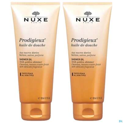 Sie sehen eine Packung Nuxe Prodigieux/duschoel Prec Scented Duo 200ml 2st, Produktbild: 01 Nuxe Prodigieux/duschoel Prec Scented Duo 200ml 2st, A-Nr.: 5649923 - 01
