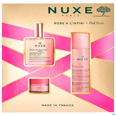Sie sehen eine Packung Nuxe Xmas/2023/pink Fever Hp Oel Florale 50ml+ Vr Lip B15g+mic Wat100very 1st, Produktbild: 01 Nuxe Xmas/2023/pink Fever Hp Oel Florale 50ml+ Vr Lip B15g+mic Wat100very 1st, A-Nr.: 5808994 - 01