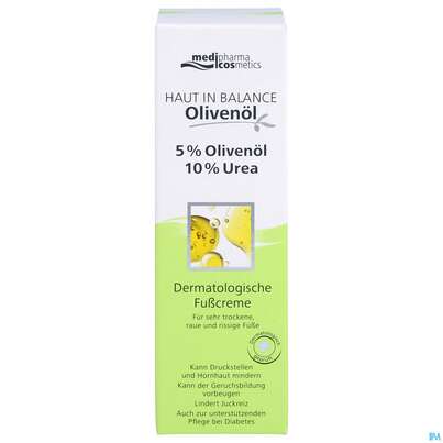 Sie sehen eine Packung Oliven Oel Dr.theiss Haut In Balance Fusscreme 10% Urea 100ml, Produktbild: 01 Oliven Oel Dr.theiss Haut In Balance Fusscreme 10% Urea 100ml, A-Nr.: 3386595 - 01