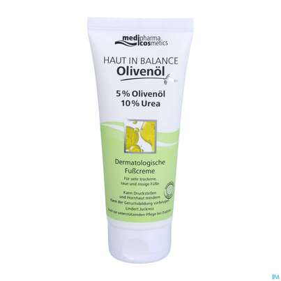 Sie sehen eine Packung Oliven Oel Dr.theiss Haut In Balance Fusscreme 10% Urea 100ml, Produktbild: 08 Oliven Oel Dr.theiss Haut In Balance Fusscreme 10% Urea 100ml, A-Nr.: 3386595 - 08