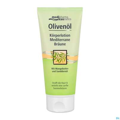 Sie sehen eine Packung Oliven Oel Dr.theiss Koerperlotion Mediterrane Braeune 200ml, Produktbild: 07 Oliven Oel Dr.theiss Koerperlotion Mediterrane Braeune 200ml, A-Nr.: 3698260 - 07