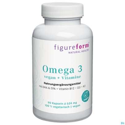 Sie sehen eine Packung Omega -3 Vegan +vitamine Figureform 90st, Produktbild: 03 Omega -3 Vegan +vitamine Figureform 90st, A-Nr.: 5339200 - 03