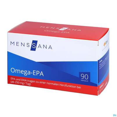 Sie sehen eine Packung Omega Kapseln Epa-menssana 90st, Produktbild: 02 Omega Kapseln Epa-menssana 90st, A-Nr.: 3894759 - 02