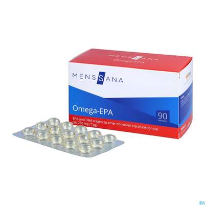 Sie sehen eine Packung Omega Kapseln Epa-menssana 90st, Produktbild: 04 Omega Kapseln Epa-menssana 90st, A-Nr.: 3894759 - 04