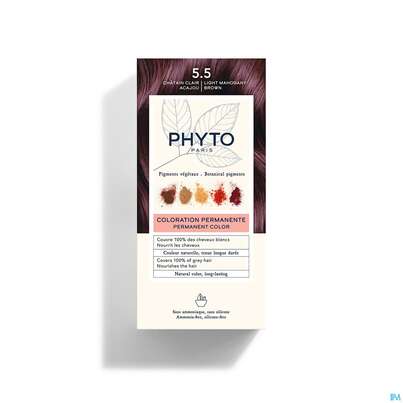 Sie sehen eine Packung Phytocolor 5.5 Light Mahogany Brown 1st, Produktbild: 02 Phytocolor 5.5 Light Mahogany Brown 1st, A-Nr.: 5329650 - 02