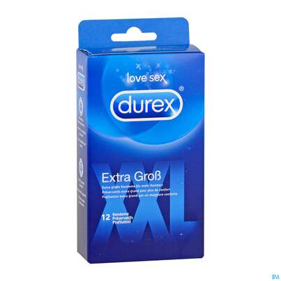 Sie sehen eine Packung Praeservative Durex Latexkondome Gefuehlsecht Xxl 12st, Produktbild: 03 Praeservative Durex Latexkondome Gefuehlsecht Xxl 12st, A-Nr.: 3607487 - 03