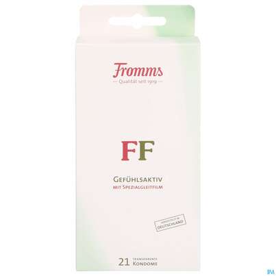 Sie sehen eine Packung Praeservative Fromms Ff Gefuehlsaktiv Kondom Mit Spezialfilm 21st, Produktbild: 01 Praeservative Fromms Ff Gefuehlsaktiv Kondom Mit Spezialfilm 21st, A-Nr.: 4350553 - 01