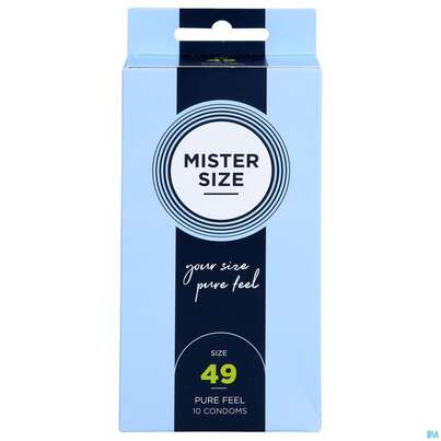 Sie sehen eine Packung Praeservative Kondome Mister Size 49 10st, Produktbild: 01 Praeservative Kondome Mister Size 49 10st, A-Nr.: 5594151 - 01
