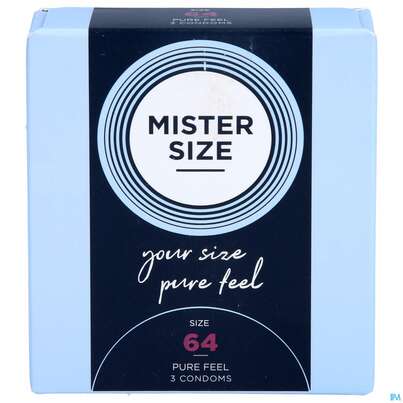 Sie sehen eine Packung Praeservative Kondome Mister Size 64 3st, Produktbild: 01 Praeservative Kondome Mister Size 64 3st, A-Nr.: 5594286 - 01