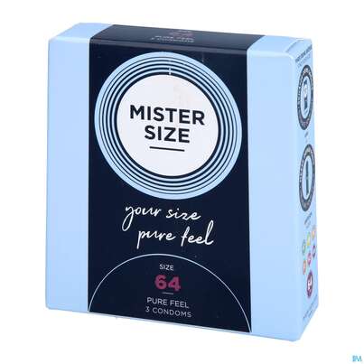 Sie sehen eine Packung Praeservative Kondome Mister Size 64 3st, Produktbild: 02 Praeservative Kondome Mister Size 64 3st, A-Nr.: 5594286 - 02
