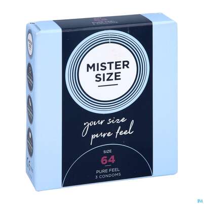Sie sehen eine Packung Praeservative Kondome Mister Size 64 3st, Produktbild: 03 Praeservative Kondome Mister Size 64 3st, A-Nr.: 5594286 - 03