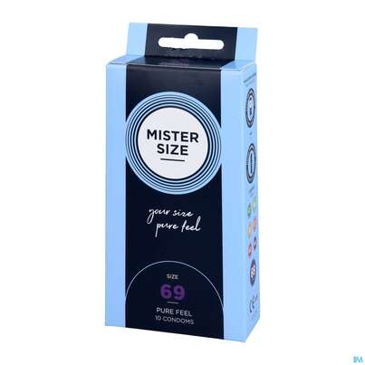 Sie sehen eine Packung Praeservative Kondome Mister Size 69 10st, Produktbild: 02 Praeservative Kondome Mister Size 69 10st, A-Nr.: 5594346 - 02