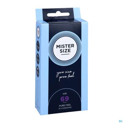 Sie sehen eine Packung Praeservative Kondome Mister Size 69 10st, Produktbild: 03 Praeservative Kondome Mister Size 69 10st, A-Nr.: 5594346 - 03