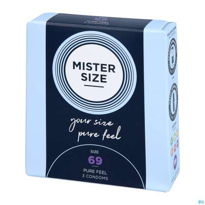 Sie sehen eine Packung Praeservative Kondome Mister Size 69 3st, Produktbild: 02 Praeservative Kondome Mister Size 69 3st, A-Nr.: 5594292 - 02