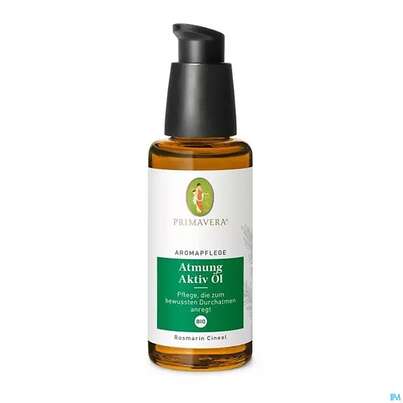Sie sehen eine Packung Primavera Aromapflege Atmung Aktiv Oel Bio 50ml, Produktbild: 01 Primavera Aromapflege Atmung Aktiv Oel Bio 50ml, A-Nr.: 4588409 - 01