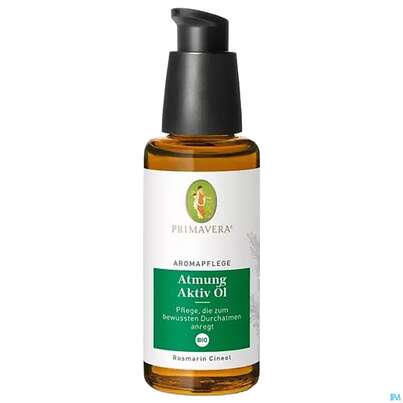 Sie sehen eine Packung Primavera Aromapflege Atmung Aktiv Oel Bio 50ml, Produktbild: 02 Primavera Aromapflege Atmung Aktiv Oel Bio 50ml, A-Nr.: 4588409 - 02
