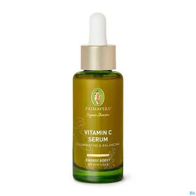 Sie sehen eine Packung Primavera Energy Boost Vitamin C Serum Illuminating&balancing 30ml, Produktbild: 01 Primavera Energy Boost Vitamin C Serum Illuminating&balancing 30ml, A-Nr.: 5660445 - 01