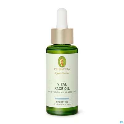 Sie sehen eine Packung Primavera Hydrating Vital Face Oil Moisturizing & Protect 30ml, Produktbild: 01 Primavera Hydrating Vital Face Oil Moisturizing & Protect 30ml, A-Nr.: 5660310 - 01