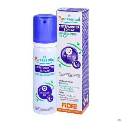 Sie sehen eine Packung Puressentiel Entspannender Schlaf Spray +12 Aetherischen Oelen 75ml, Produktbild: 04 Puressentiel Entspannender Schlaf Spray +12 Aetherischen Oelen 75ml, A-Nr.: 3831836 - 04