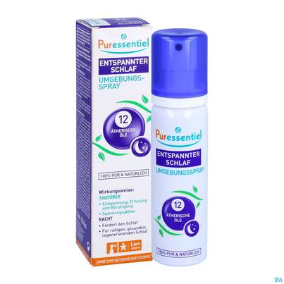 Sie sehen eine Packung Puressentiel Entspannender Schlaf Spray +12 Aetherischen Oelen 75ml, Produktbild: 05 Puressentiel Entspannender Schlaf Spray +12 Aetherischen Oelen 75ml, A-Nr.: 3831836 - 05