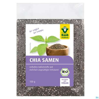 Sie sehen eine Packung Raab Bio Chia Samen 100g, Produktbild: 01 Raab Bio Chia Samen 100g, A-Nr.: 4350872 - 01