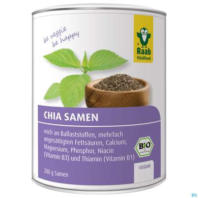 Sie sehen eine Packung Raab Bio Chia Samen 200g, Produktbild: 01 Raab Bio Chia Samen 200g, A-Nr.: 4350889 - 01