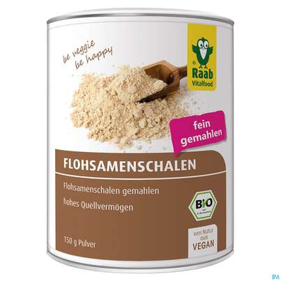 Sie sehen eine Packung Raab Bio Flohsamenschalen Pulver 150g, Produktbild: 01 Raab Bio Flohsamenschalen Pulver 150g, A-Nr.: 5230839 - 01