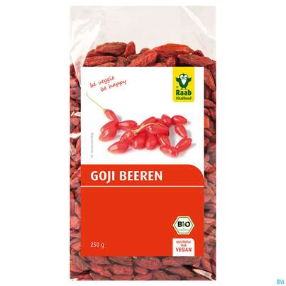 Sie sehen eine Packung Raab Bio Goji Beeren 250g, Produktbild: 02 Raab Bio Goji Beeren 250g, A-Nr.: 4350748 - 02