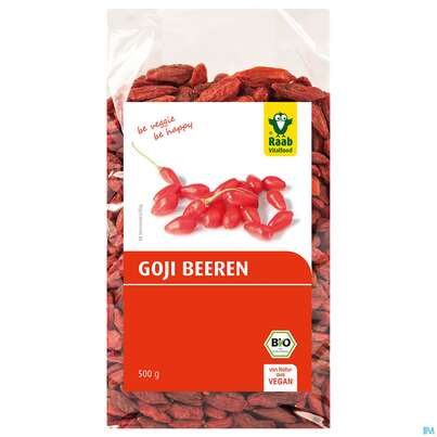 Sie sehen eine Packung Raab Bio Goji Beeren 500g, Produktbild: 02 Raab Bio Goji Beeren 500g, A-Nr.: 4350754 - 02
