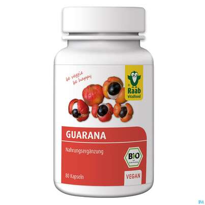 Sie sehen eine Packung Raab Bio Guarana Kapseln 80 Kapseln, Produktbild: 01 Raab Bio Guarana Kapseln 80 Kapseln, A-Nr.: 4361321 - 01