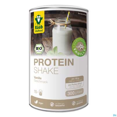 Sie sehen eine Packung Raab Bio Protein Shakevanille Geschmack 300g, Produktbild: 01 Raab Bio Protein Shakevanille Geschmack 300g, A-Nr.: 4854880 - 01