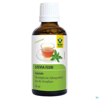 Sie sehen eine Packung Raab Stevia Fluid 50ml, Produktbild: 01 Raab Stevia Fluid 50ml, A-Nr.: 4369245 - 01