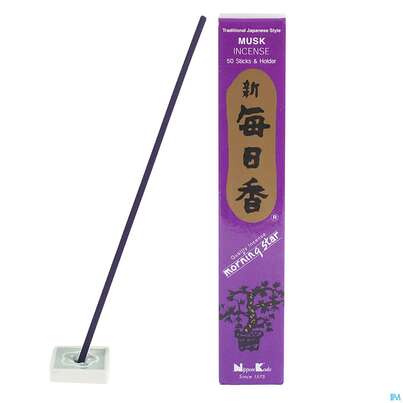 Sie sehen eine Packung Raeucherstaebchen Nippon K Moschus 50st, Produktbild: 01 Raeucherstaebchen Nippon K Moschus 50st, A-Nr.: 4905100 - 01