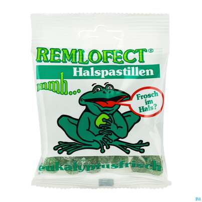 Sie sehen eine Packung Remlofect Halspastillen Eukaliptus 50g, Produktbild: 01 Remlofect Halspastillen Eukaliptus 50g, A-Nr.: 5297832 - 01