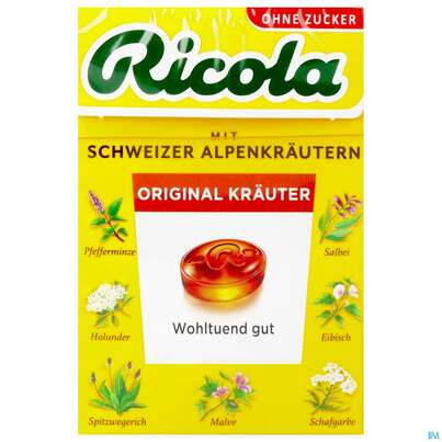 Sie sehen eine Packung Ricola Original Kraeuter Box 50g, Produktbild: 01 Ricola Original Kraeuter Box 50g, A-Nr.: 5627488 - 01