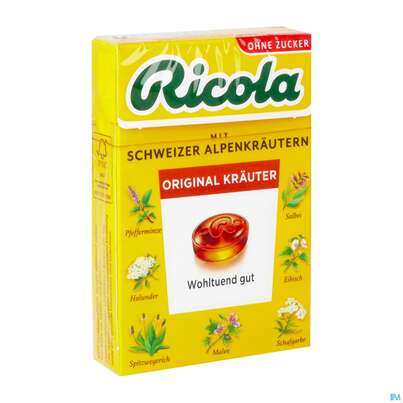 Sie sehen eine Packung Ricola Original Kraeuter Box 50g, Produktbild: 02 Ricola Original Kraeuter Box 50g, A-Nr.: 5627488 - 02