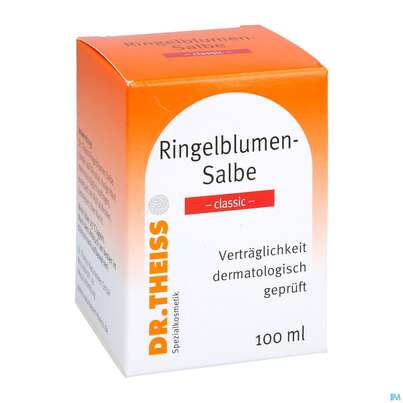 Sie sehen eine Packung Ringelblumen Salbe Dr.theiss Classic 100ml, Produktbild: 03 Ringelblumen Salbe Dr.theiss Classic 100ml, A-Nr.: 3109370 - 03