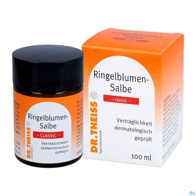 Sie sehen eine Packung Ringelblumen Salbe Dr.theiss Classic 100ml, Produktbild: 04 Ringelblumen Salbe Dr.theiss Classic 100ml, A-Nr.: 3109370 - 04