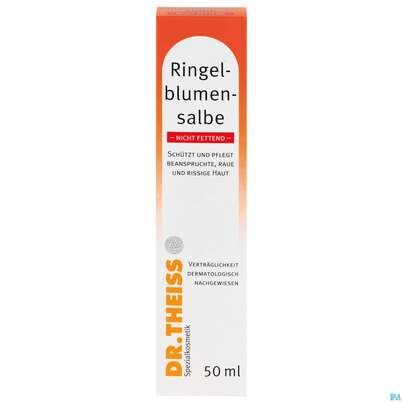 Sie sehen eine Packung Ringelblumen Salbe Dr.theiss Nicht Fettend 50ml, Produktbild: 01 Ringelblumen Salbe Dr.theiss Nicht Fettend 50ml, A-Nr.: 3109401 - 01