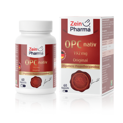 Sie sehen eine Packung Zeinpharma OPC Kapseln Nativ, Produktbild: 01 Zeinpharma OPC Kapseln Nativ, A-Nr.: 4331969 - 01