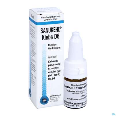 Sie sehen eine Packung Sanukehl Klebs Tropfen D6 10ml, Produktbild: 05 Sanukehl Klebs Tropfen D6 10ml, A-Nr.: 2481506 - 05