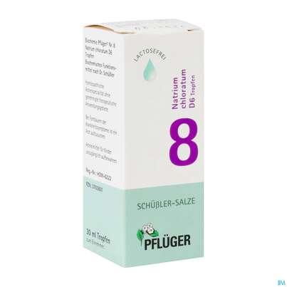 Sie sehen eine Packung Schuess 8 Na Chl D 6 Pflu 30ml, Produktbild: 02 Schuess 8 Na Chl D 6 Pflu 30ml, A-Nr.: 3703601 - 02