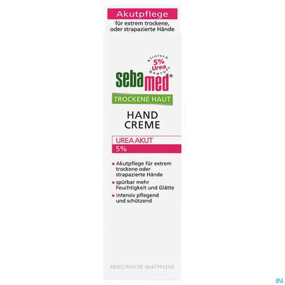 Sie sehen eine Packung Sebamed Akut Handcreme Urea 5% 75ml, Produktbild: 01 Sebamed Akut Handcreme Urea 5% 75ml, A-Nr.: 3399592 - 01