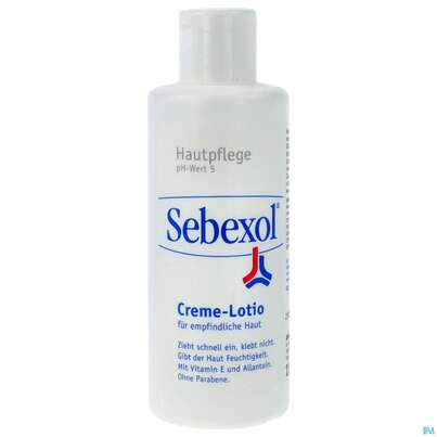 Sie sehen eine Packung Sebexol Creme-lotio 150ml, Produktbild: 01 Sebexol Creme-lotio 150ml, A-Nr.: 1758213 - 01