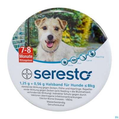 Seresto Wirkstoffh.halsband F/hunde Kleiner Gleich 8kg 1,25g + 0,56g 1st, A-Nr.: 3907692 - 02