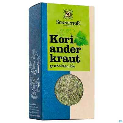 Sie sehen eine Packung Sonnentor Bio Korianderkraut Geschnitten 00380 15g, Produktbild: 02 Sonnentor Bio Korianderkraut Geschnitten 00380 15g, A-Nr.: 3740163 - 02