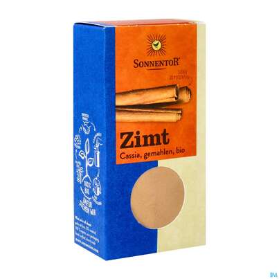 Sie sehen eine Packung Sonnentor Bio Zimt Cassia Gemahlen 00329 40g, Produktbild: 02 Sonnentor Bio Zimt Cassia Gemahlen 00329 40g, A-Nr.: 3740619 - 02
