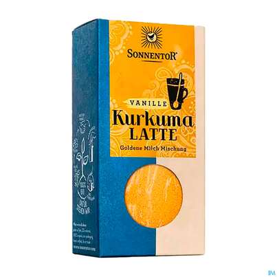 Sie sehen eine Packung Sonnentor Kurkuma-latte Vanille Bio Pkg 00832 60g, Produktbild: 04 Sonnentor Kurkuma-latte Vanille Bio Pkg 00832 60g, A-Nr.: 4389041 - 04